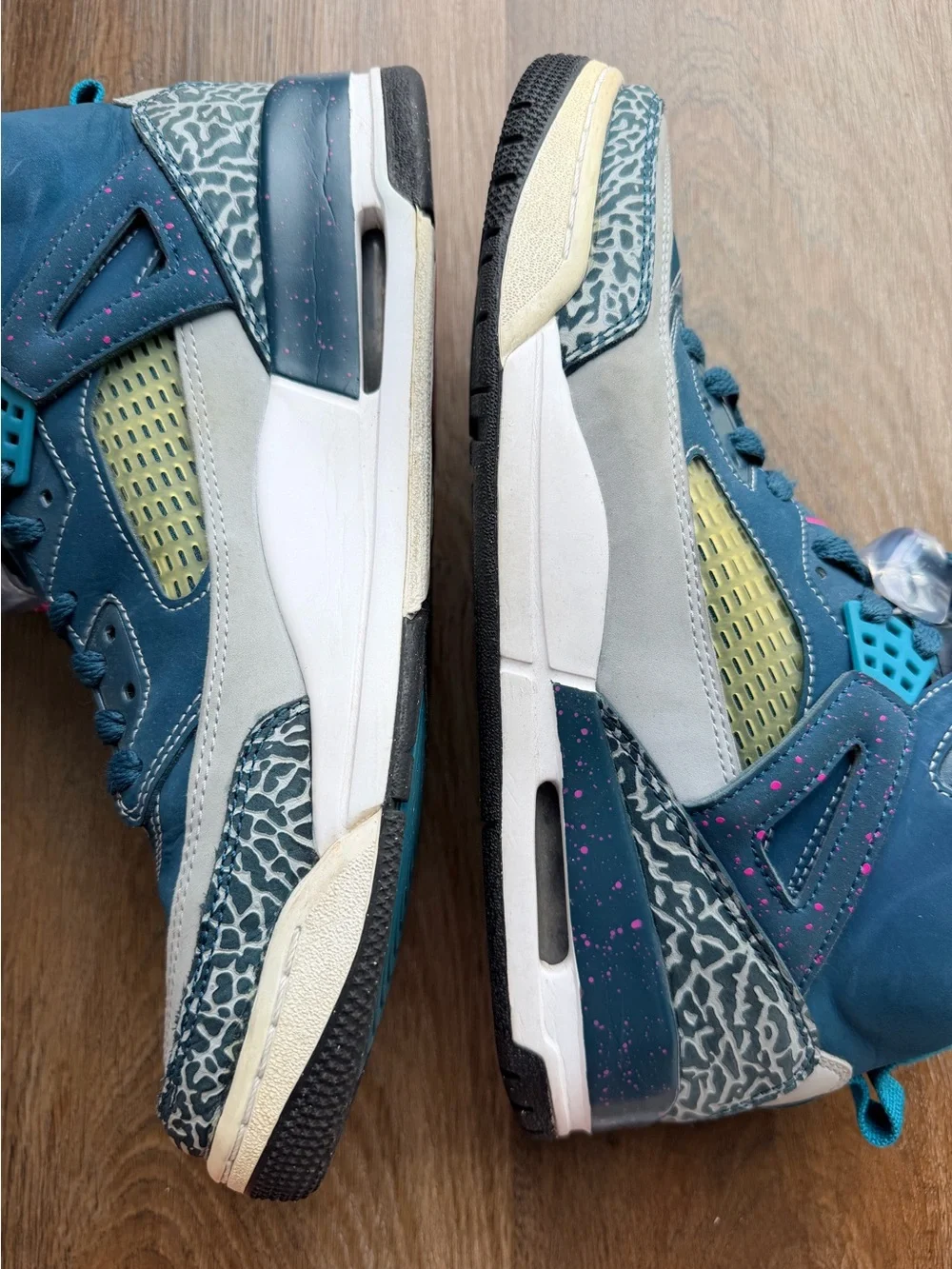 NIKE JORDAN | Spizike Space Blue | Elephant Print High Tops | Retro Shoes